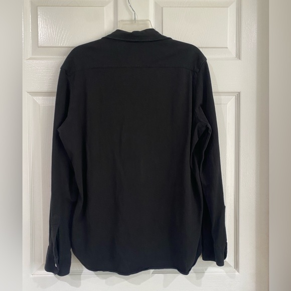 Frank and Eileen Button Down Shirt Black Womens Medium Long Sleeve Knit Tee Lab - Picture 8 of 12